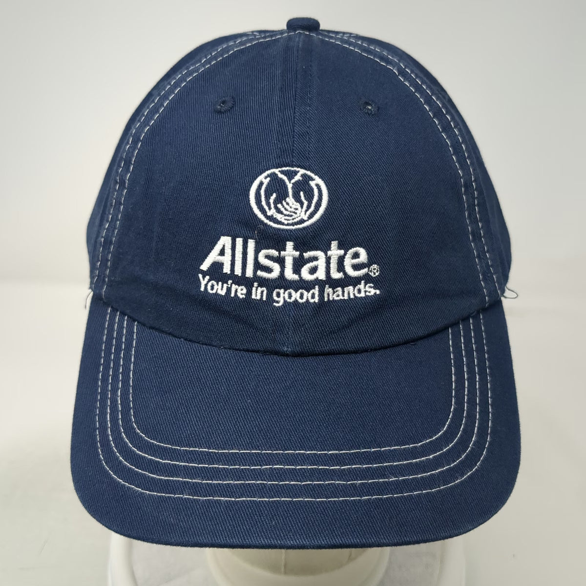 Allstate Insurance Baseball Cap Blue One Size Contrast Stitching Strapback hat