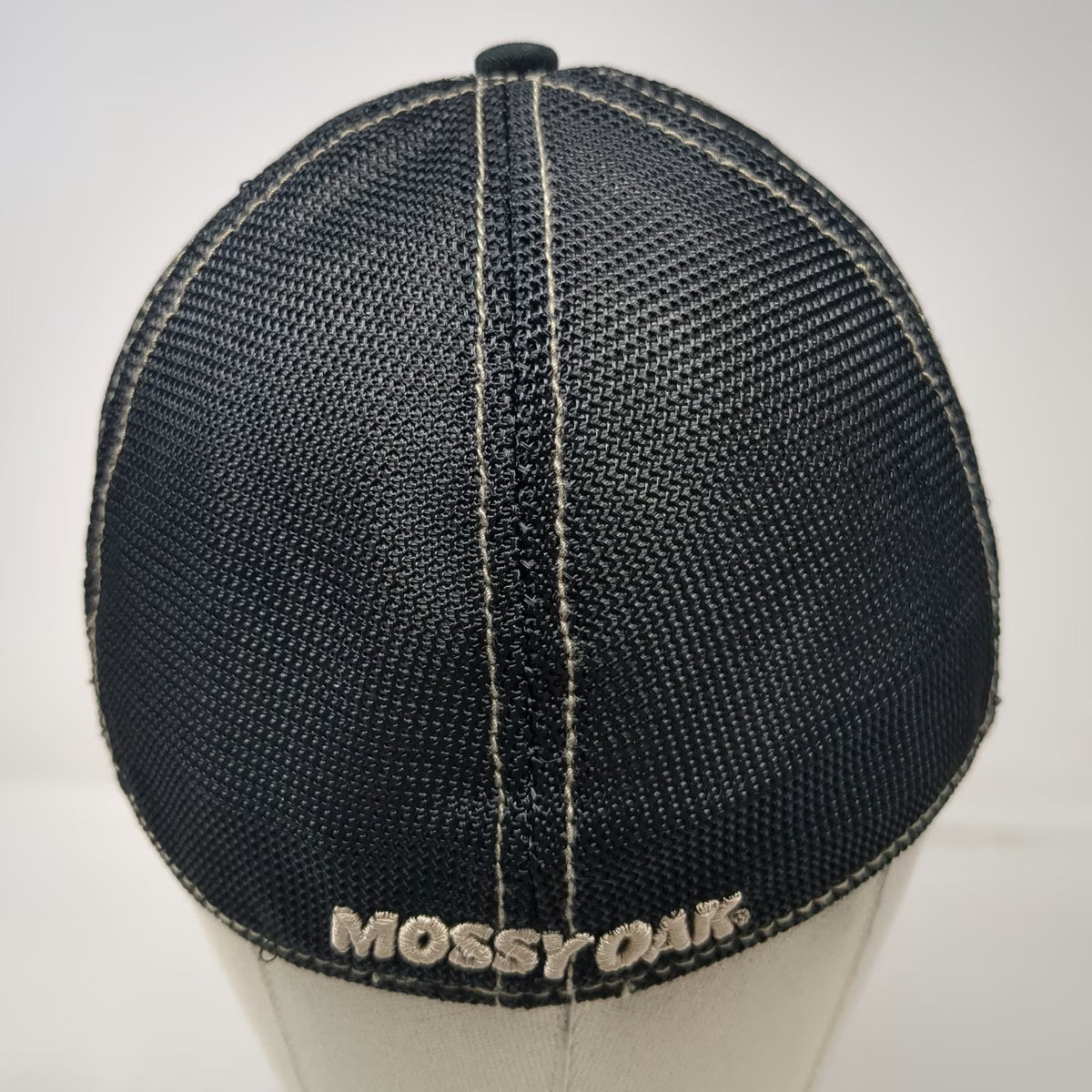 Mossy Oak Baseball Cap Brown Black Blue XL Camo Mesh Back Stretch Fit Hat