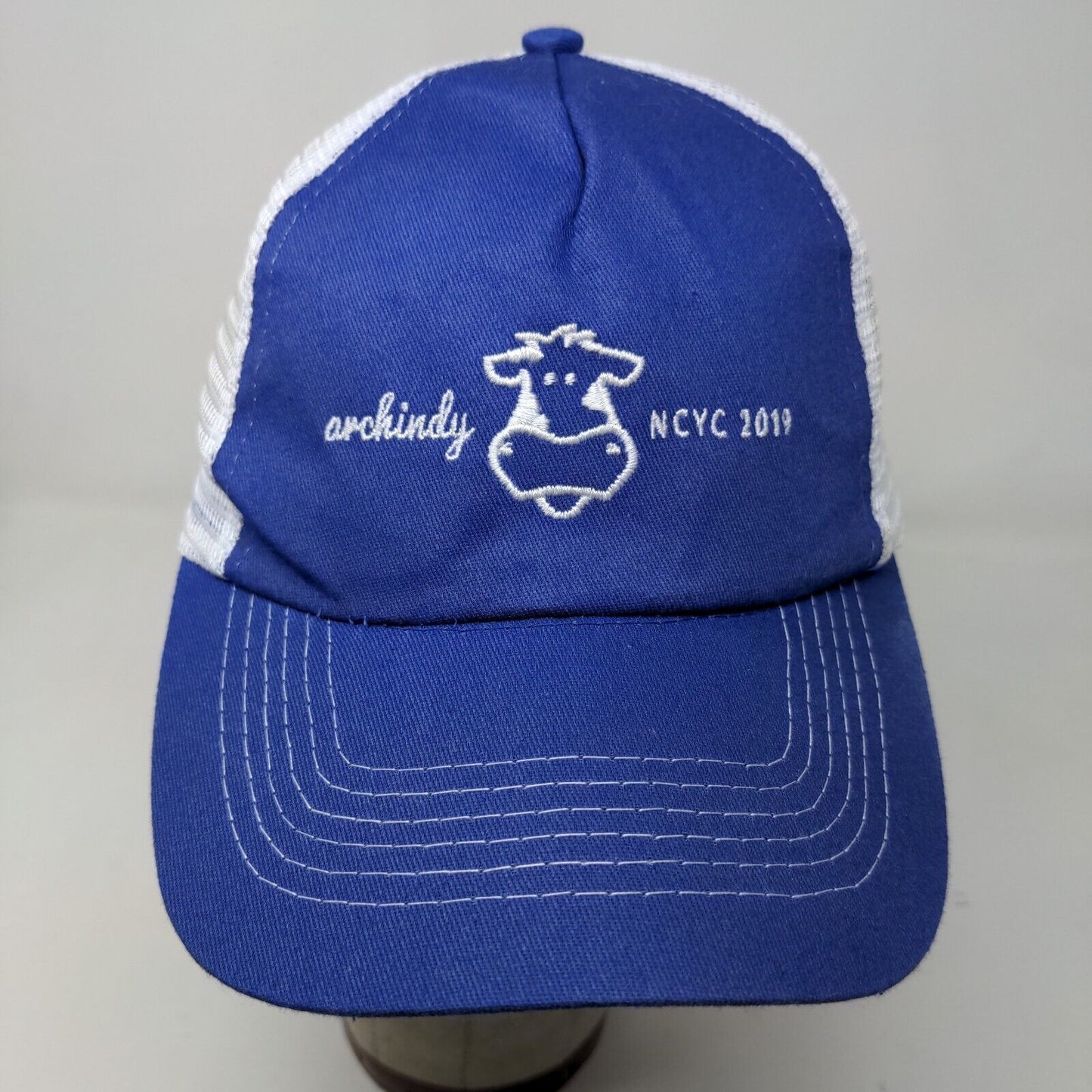 Hit Wear Men's Snapback Mesh Back Hat Blue White OSFA Embroidered Logo Cow