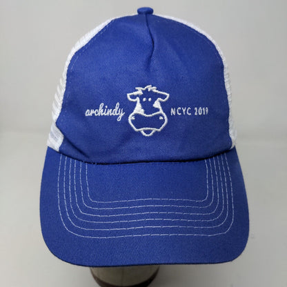 Hit Wear Men's Snapback Mesh Back Hat Blue White OSFA Embroidered Logo Cow