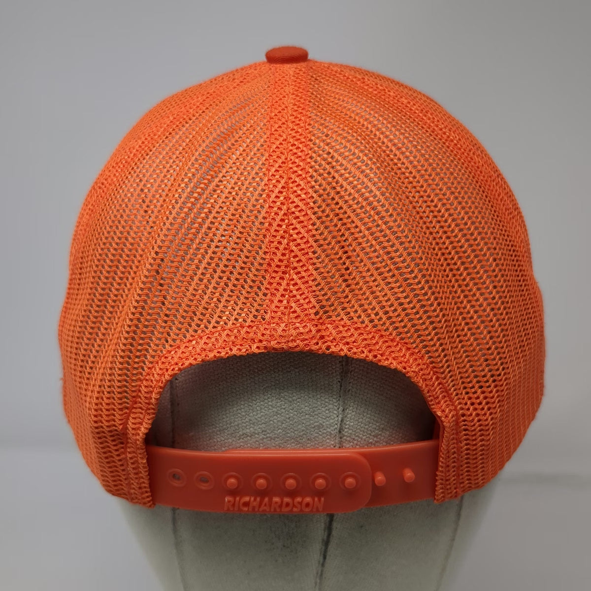 Richardson Trucker Hat Orange One Size Twin Peaks Machining Mountains Mesh 112