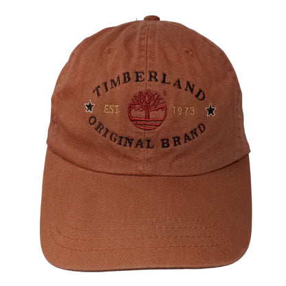 Timberland Men's Slideback Hat Orange Adjustable Embroidered Logo Cotton