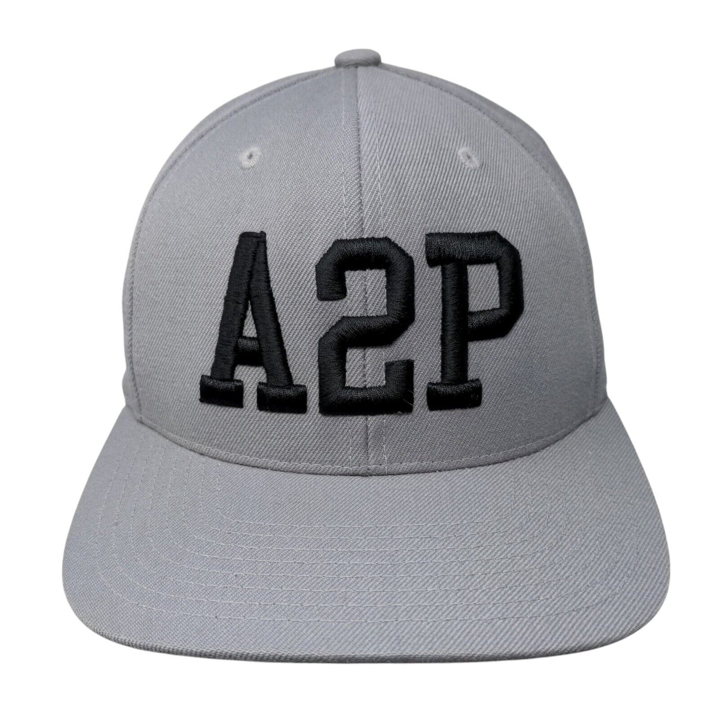 A2P Snapback Hat Gray One Size Adjustable Embroidered 6 Panel Yupoong