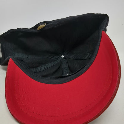 Spencer's Baseball Cap Black Red One Size Suede Brim Slideback Gift Shop Hat