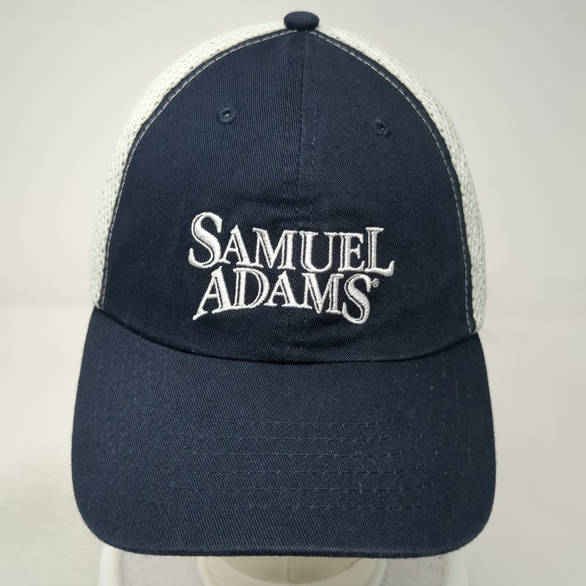 Samuel Adams Blue Baseball Cap One Size Mesh Beer Logo Strapback Hat Boston Brew
