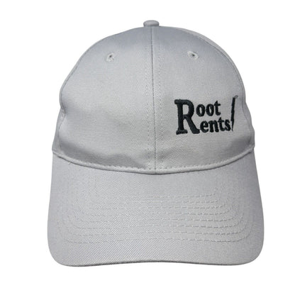Root Rents Strapback Hat Gray One Size Adjustable Embroidered Port & Company