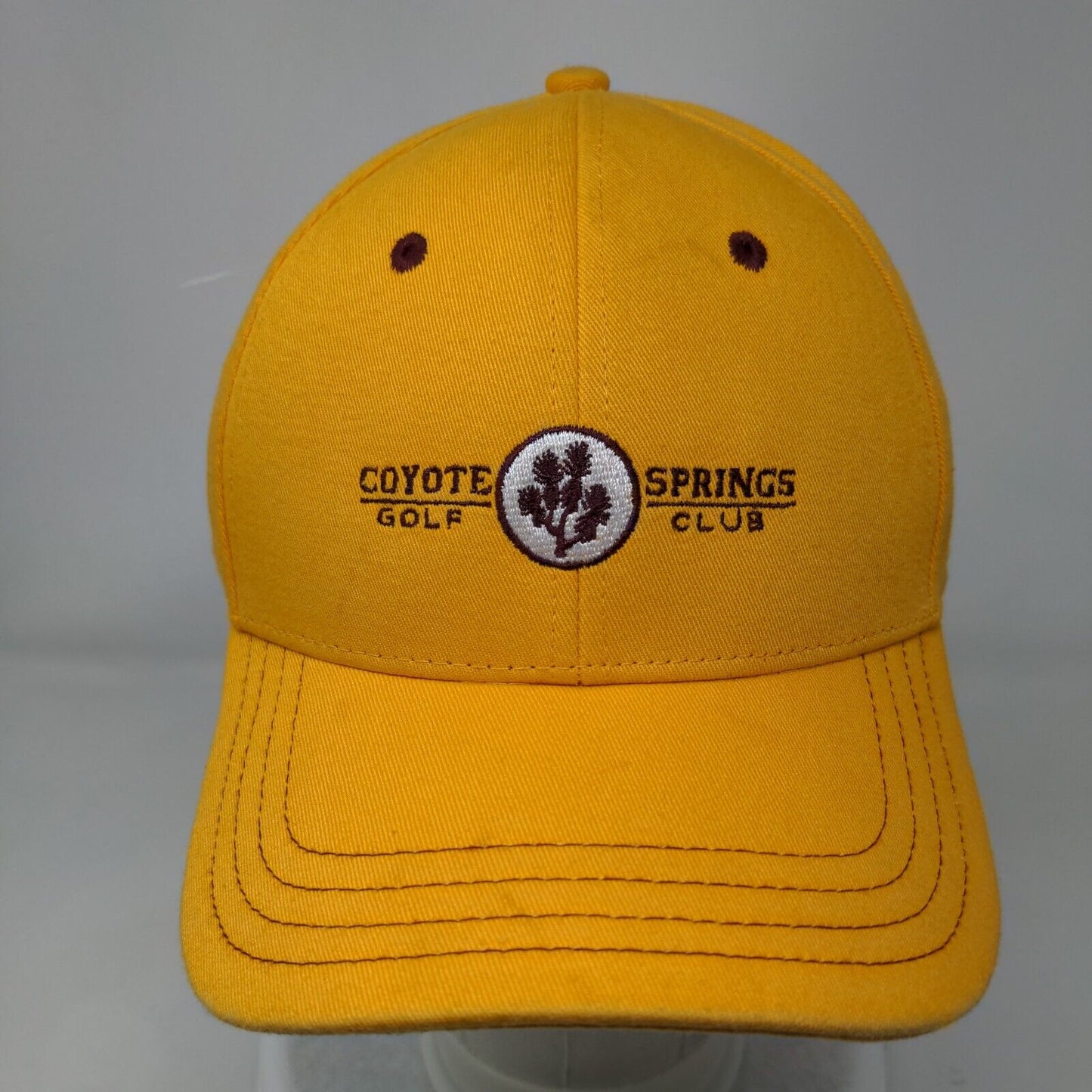 Coyote Springs Golf Club Strapback Hat Yellow One Size Embroidered