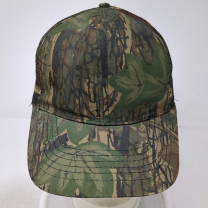 Duck Bay Green Trucker Hat Camo Mesh Back Snapback Hunting Outdoor Vintage