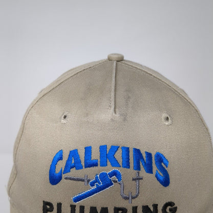 Calkins Plumbing Strapback Hat Tan One Size Adjustable Port & Company