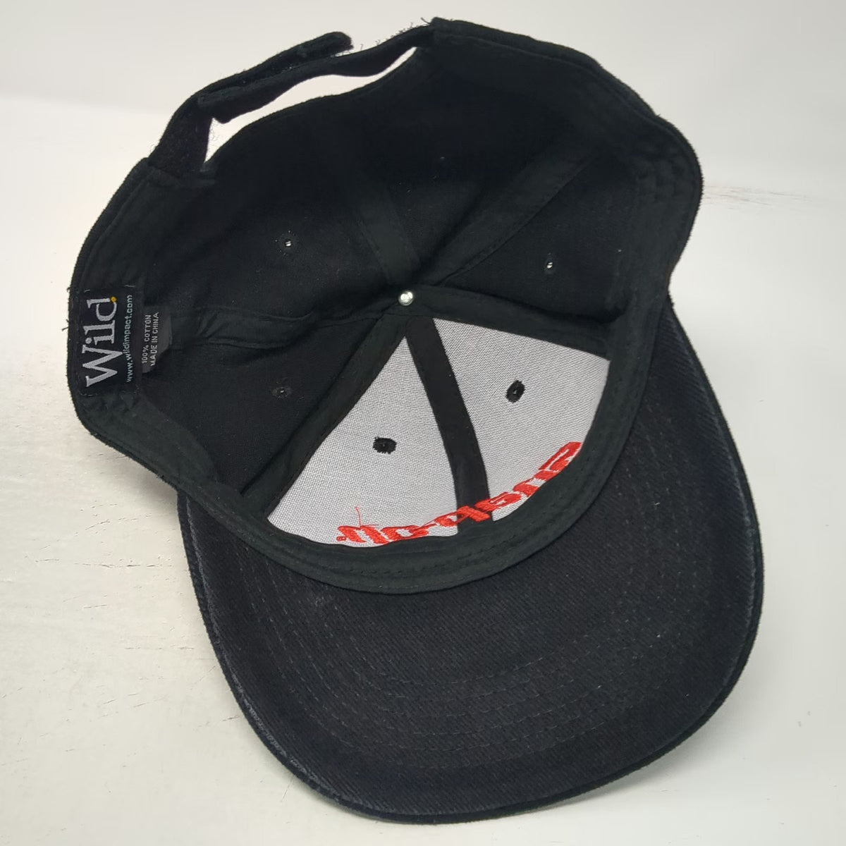 Wild Baseball Cap Black One Size Snap-on Embroidered Adjustable Strapback Hat