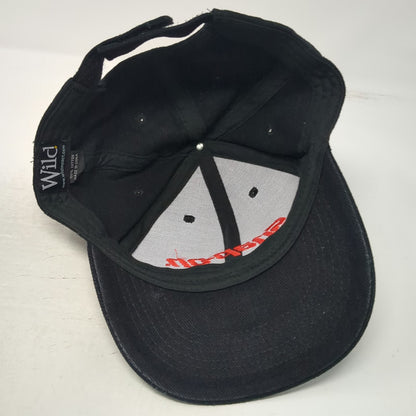 Wild Baseball Cap Black One Size Snap-on Embroidered Adjustable Strapback Hat