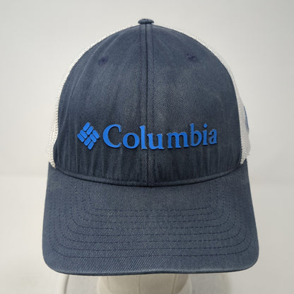 Columbia Fitted Trucker Hat Blue One Size Lightweight Embroidered Mesh Back