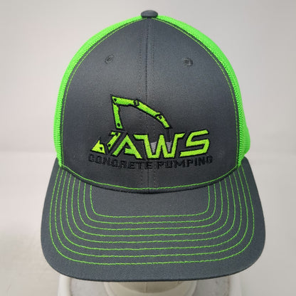 Richardson Trucker Hat Gray Green One Size Jaws Concrete Pumping Mesh Snapback