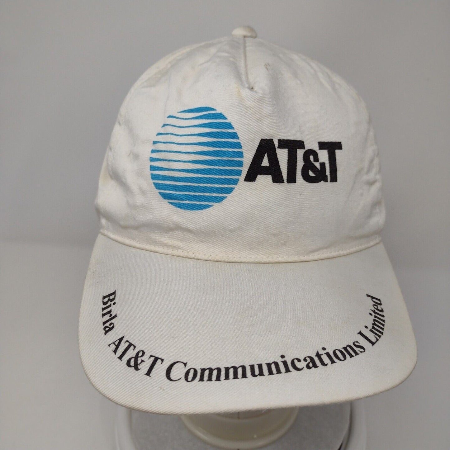 Vintage AT&T Birla Communications Snapback Trucker Hat White Graphic Logo