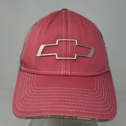 GM Official Women's Strapback Pink Camo Hat Chevrolet Metal 3D Logo Cars