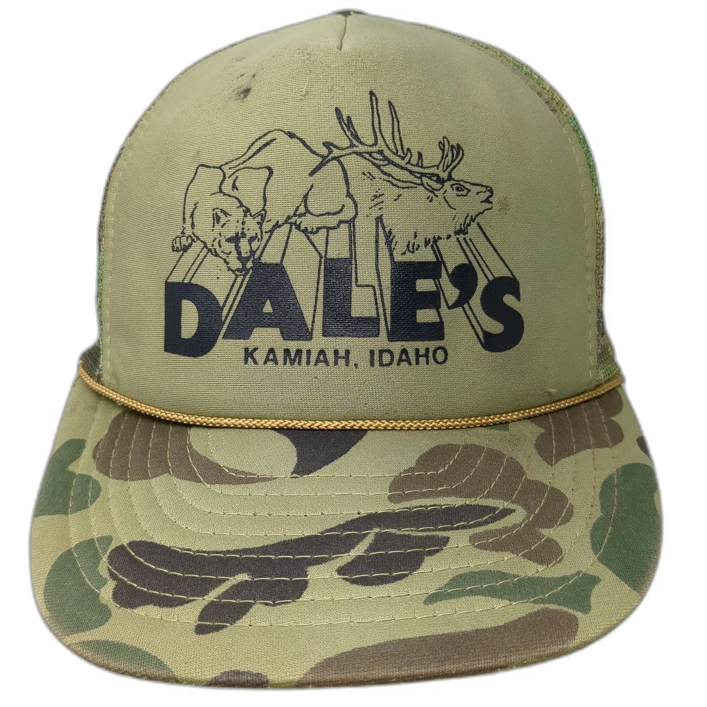 Otto Trucker Hat Green Camo One Size Snapback Mesh Dales Kamiah Idaho Elk