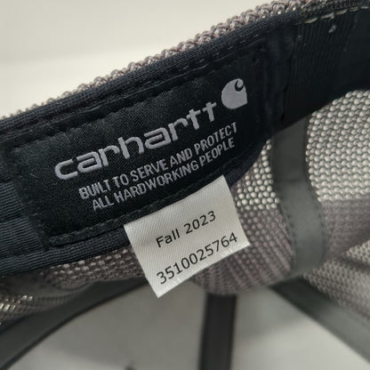 Carhartt Baseball Cap Gray One Size Fitted Mesh Back Embroidered Logo Work Hat