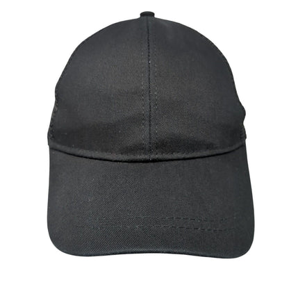 Unbranded Strapback Mesh Back Trucker Hat Black One Size Ponytail Blank