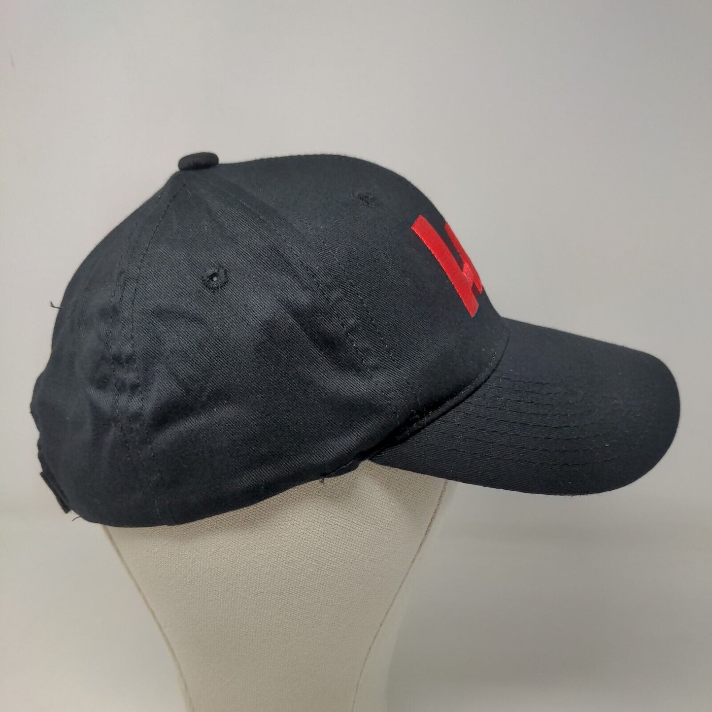 Heckler & Kock Men's Strapback Hat Black Adjustable Embroidered Big Logo Cotton