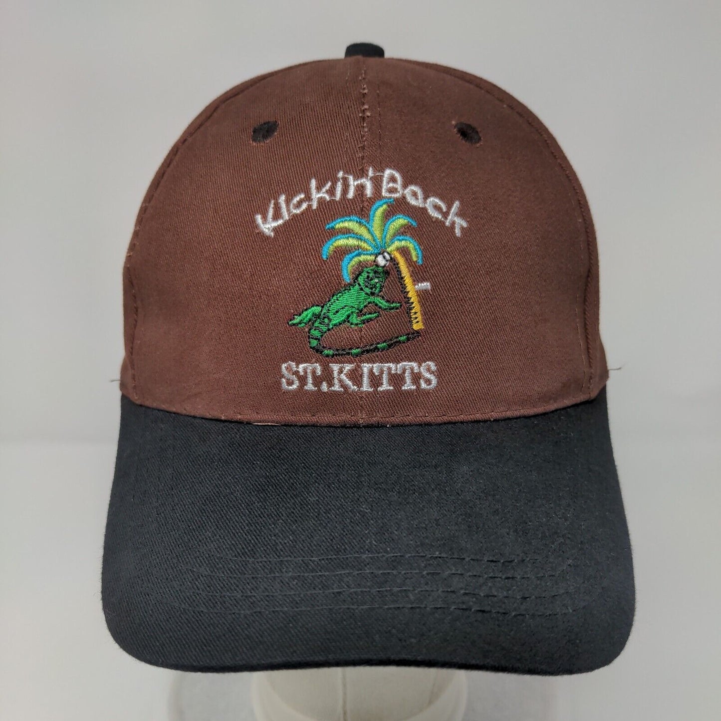 Kickin' Back St. Kitts Strapback Hat Brown 58cm The Sugar City 6 Panel
