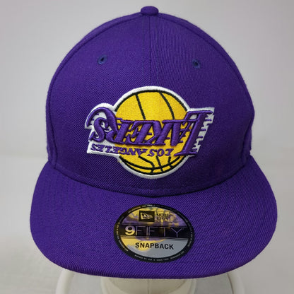 New Era Los Angeles Lakers NBA Snapback Purple One Size Hat Wool Structured Brim