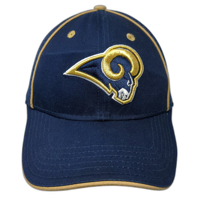 Los Angeles Rams NFL New Era Blue Cap M 39THIRTY Mesh Back Stretch Gold Hat Logo