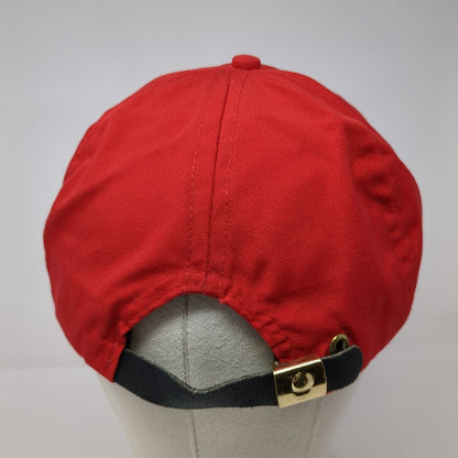 Farm Bureau Ins. Slideback Rope Hat Red OSFA Leather Strap Imperial