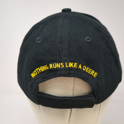 John Deere Baseball Cap Black One Size Nortrax Logo American Flag Strapback Hat