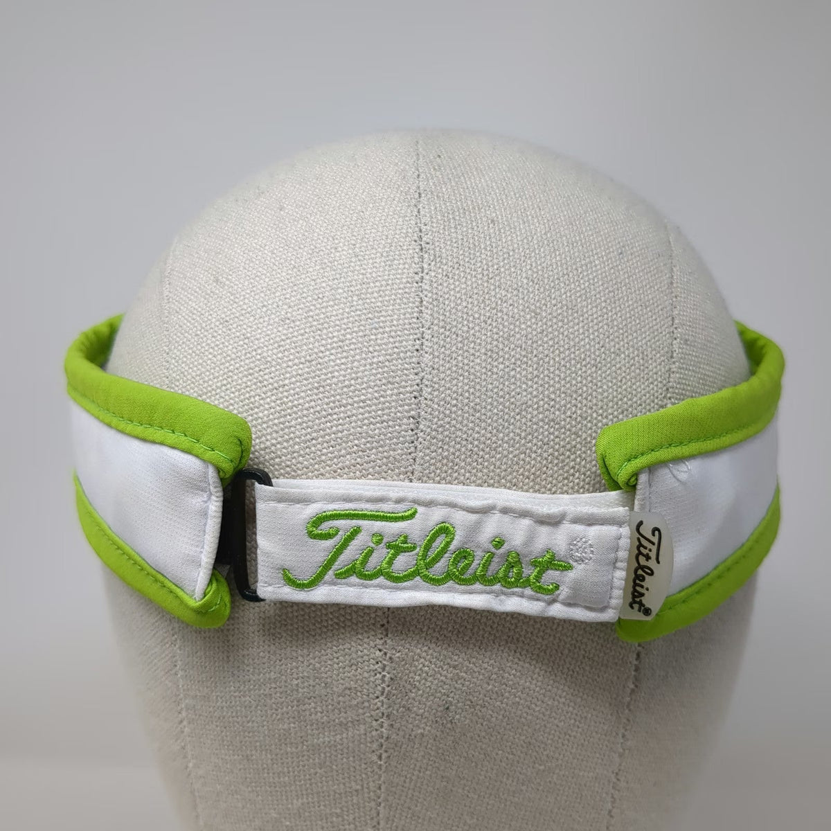 Titleist Visor White Green One Size Embroidered Logo Slideback Strap Golf Hat