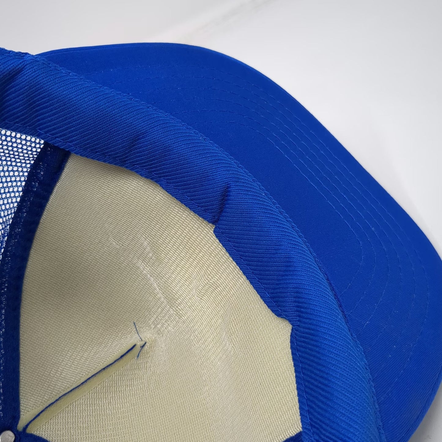 Blue Trucker Hat Alaska Bush Plane Scenic Mesh Snapback Foam Rope Logo Vintage