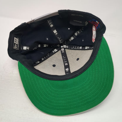 New Era New York Yankees MLB Snapback Hat Blue L Flat Brim Green Undervisor Gray