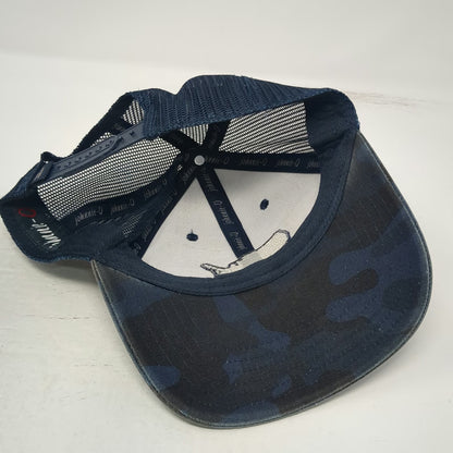 johnnie-O Trucker Hat Blue Camo USA Surfer Flag One Size Mesh Snapback Patch