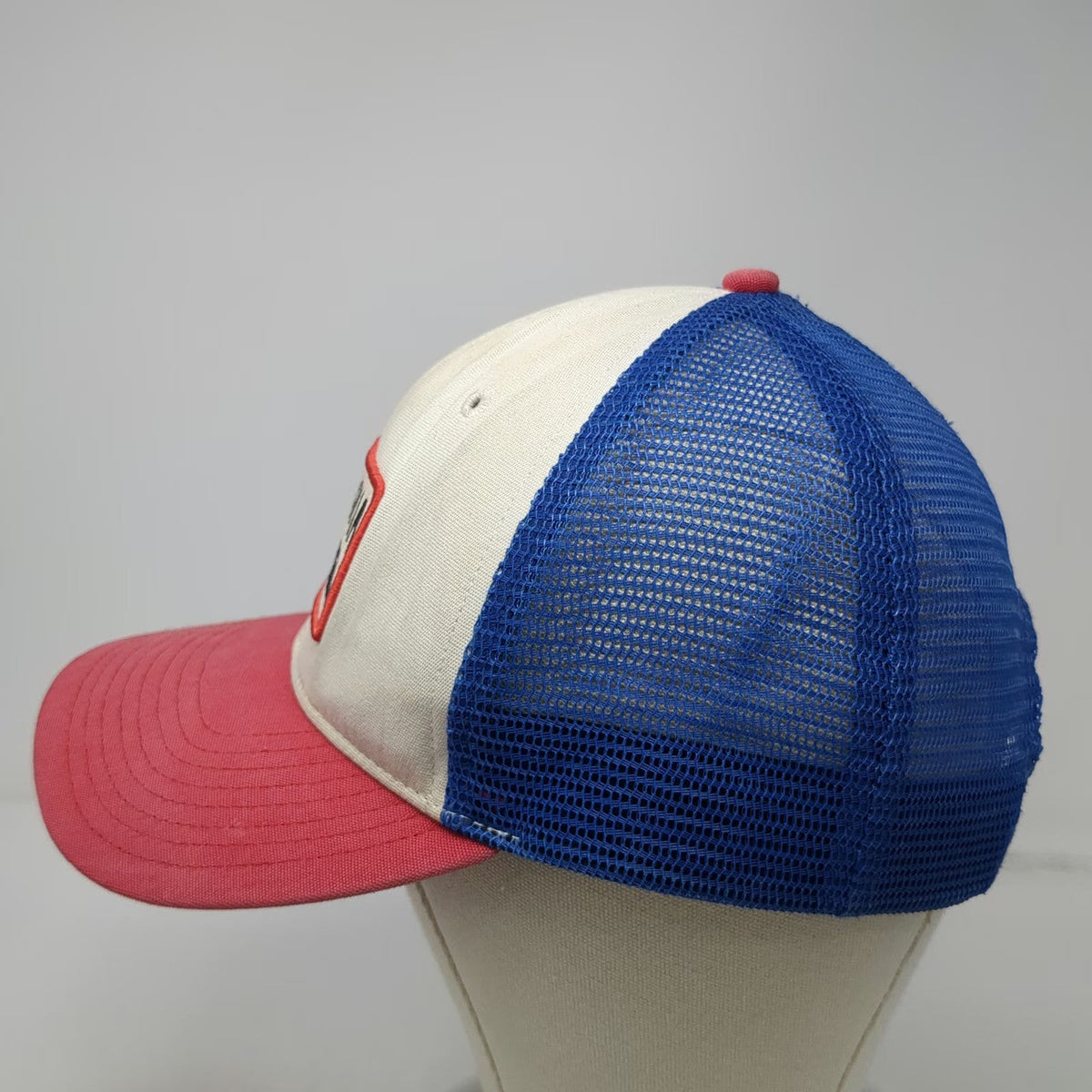 Patagonia Trucker Hat Blue Red White One Size Mesh Back Snapback Mountain Patch