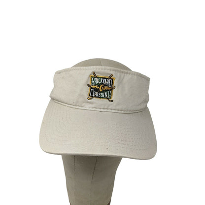 Brickyard Crossing Golf Visor Strapback White/Beige OSFM Embroidered Logo
