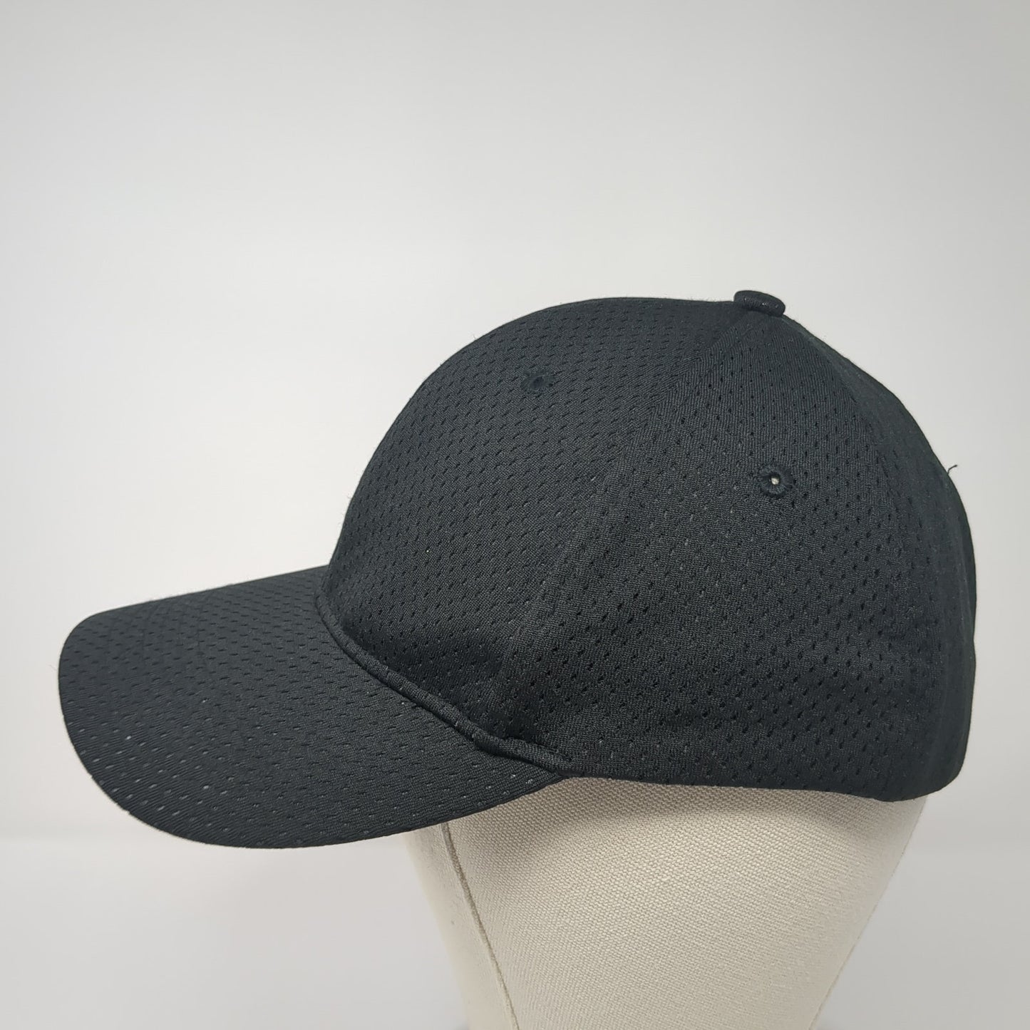 Augusta Sportswear Fitted Hat Black Medium Solid Blank Outdoor 6 Panel