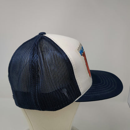 Trucker Hat Blue Meaner Than A Junk Yard Dog Mesh Back Snapback Vintage