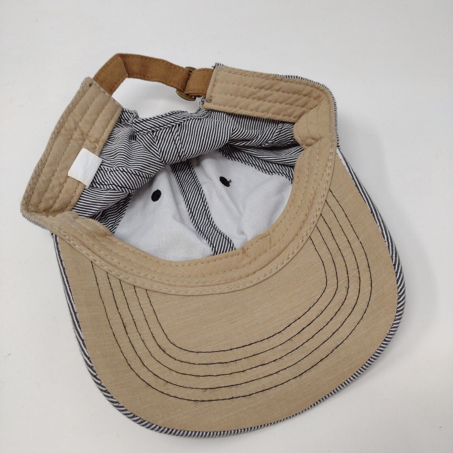 Unbranded Slideback Hat Multi Black White OSFM Striped Blank 6 Panel