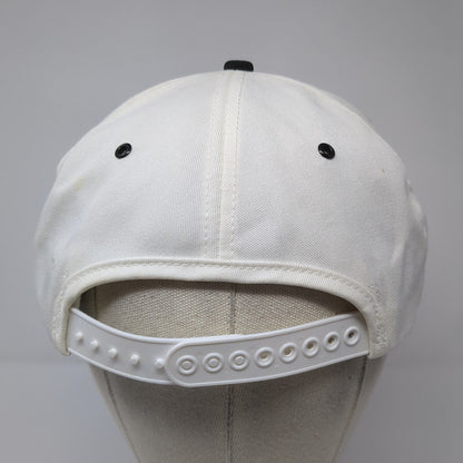Mercury Snapback Hat White One Size Adjustable Embroidered Vented Holes 6 Panel
