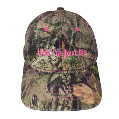 Hell I'm Just Me Strapback Hat Camouflage OSFM Adjustable Embroidered Signatures