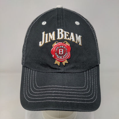 Jim Beam Strapback Hat Black OSFA Embroidered Adjustable Vent Holes