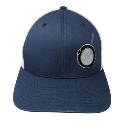 The Griddle Fitted Mesh Back Trucker Hat Blue One Size Flexfit Yupoong