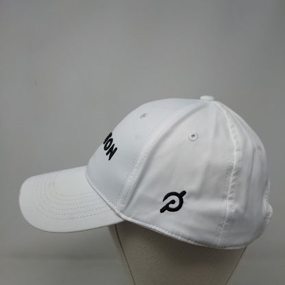 Peloton Men's Slideback Hat White Adjustable Embroidered Logo Polyester