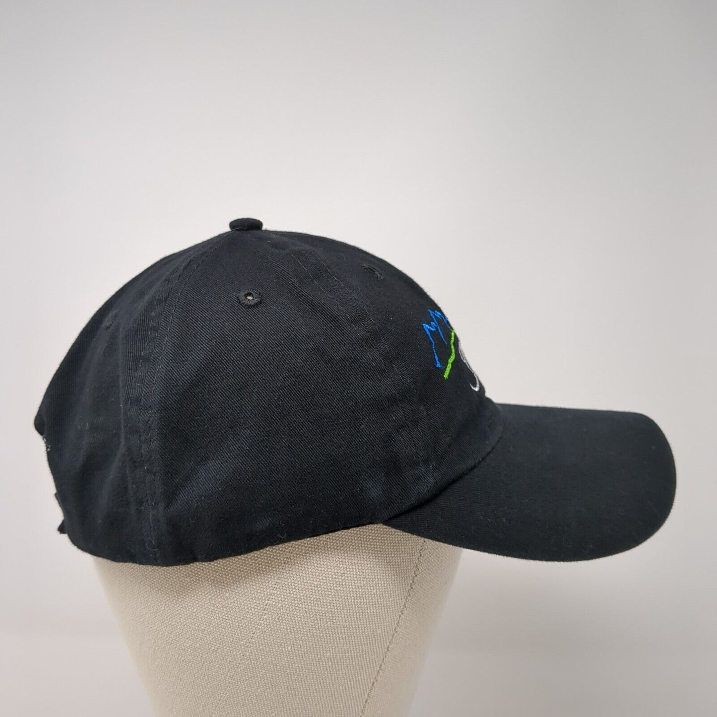 Idaho Strapback Hat Black One Size Adjustable Embroidered 6 Panel
