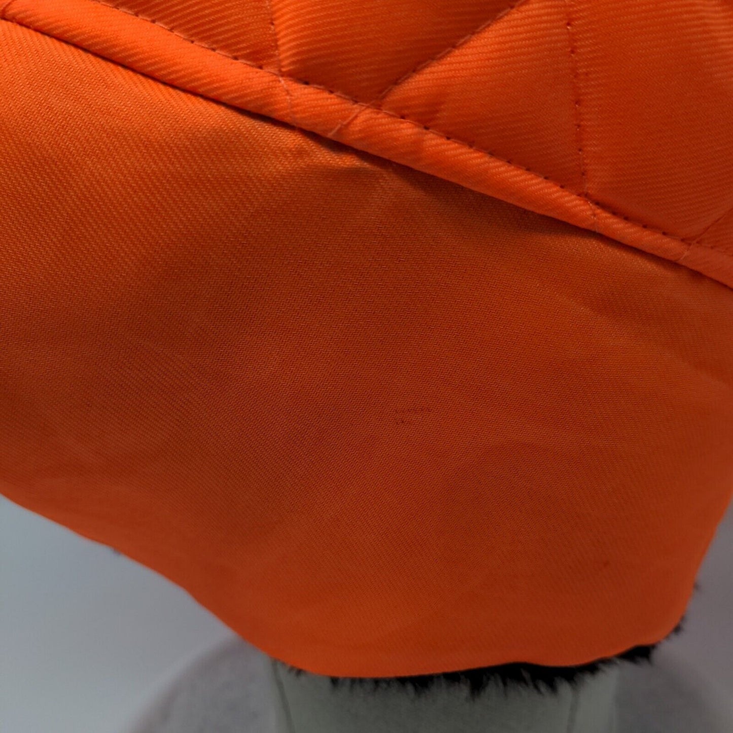 Unbranded Quilted Trapper Hat Orange XL Faux Fur Lined Ear Flap