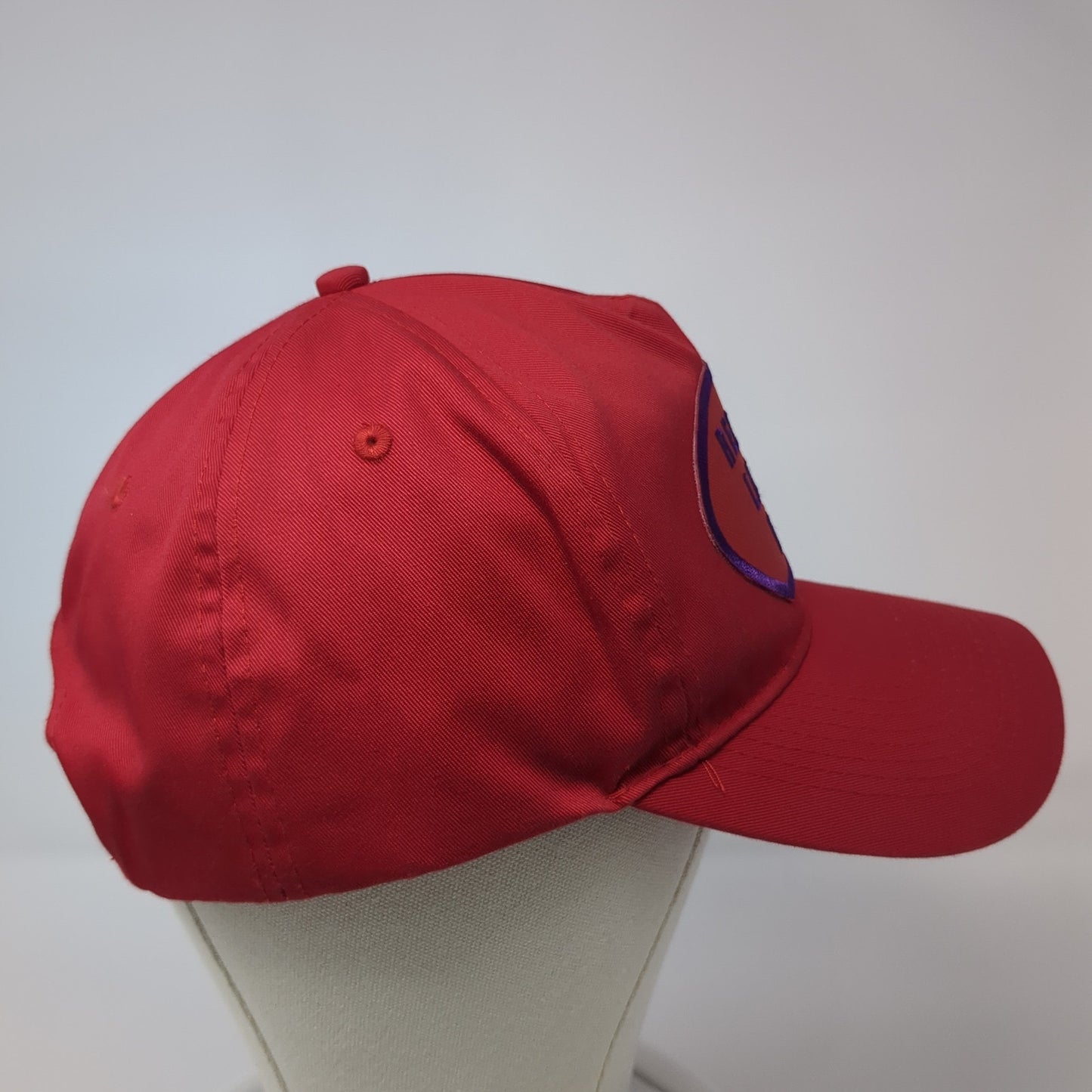Red Hat Lady's Man Snapback Hat Red One Size Solid Vent Holes Otto