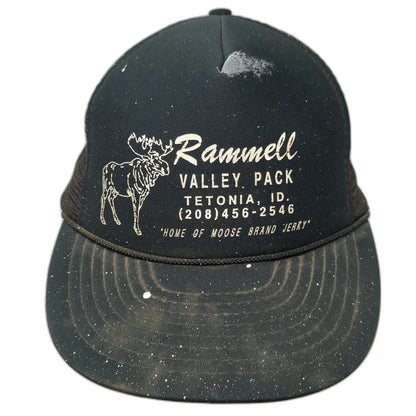 Nissin Cap Trucker Hat Black One Size Rammell Valley Pack Moose Idaho Rope