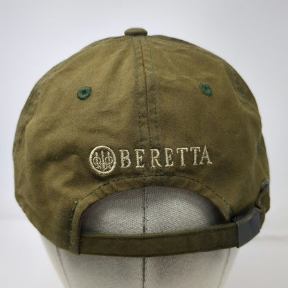 Beretta Baseball Cap Green One Size Embroidered Logo Cotton Canvas Slideback Hat