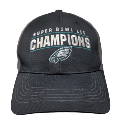 Fan Favorite Men's Strapback Hat Black Super Bowl LII Philadelphia Eagles Logo