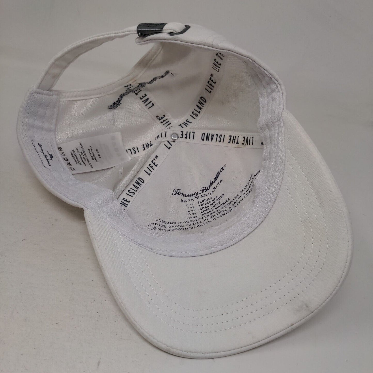 Patriotic Flower Slideback Hat White One Size Embroidered 6 Panel Tommy Bahama