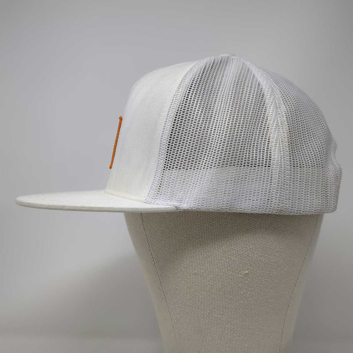 Yupoong Trucker Hat White One Size Vivint Orange Patch Logo Snapback Mesh Bill